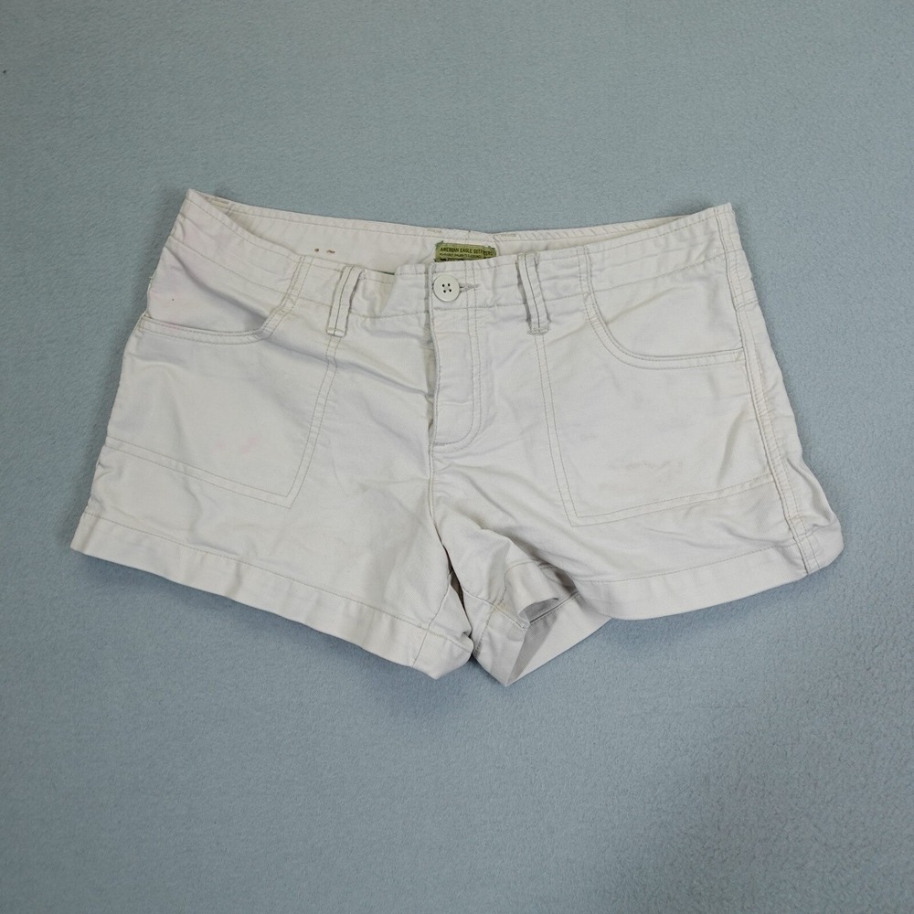 American Eagle Outfitters Shorts Womens 10 White Cargo Twill Casual 009-4L